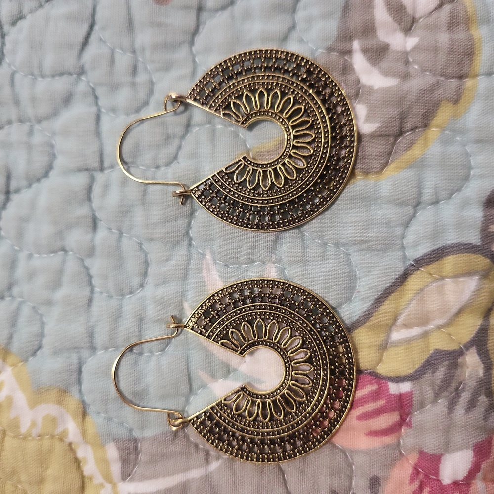 Gold Tone Bohemian Style Earrings